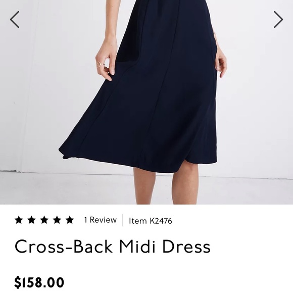 NWT Madewell Cross-Back Midi Dress - Picture 6 of 11